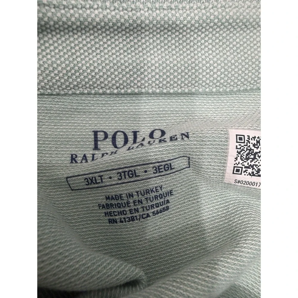 Polo Ralph Lauren Men's Classic Fit Mesh Mint Green Polo Shirt 3XLT NWT